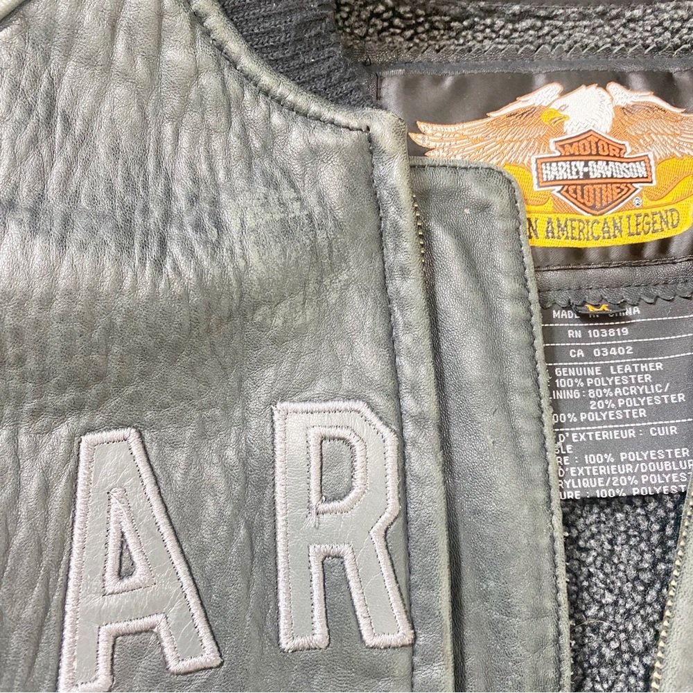 Harley Davidson 100th Anniversary Leather Bomber Jacket Size Medium - Picture 11 of 12